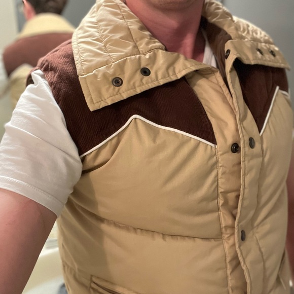 Mens Vintage Down puffer Vest by SportsWest sz M Duck Down mens Puffer Jacket - Picture 2 of 8